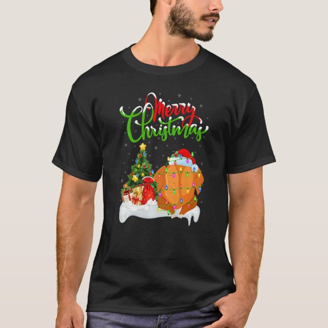 Fried Chicken  Xmas Decorations Fried Chicken Chri T-Shirt (Front)