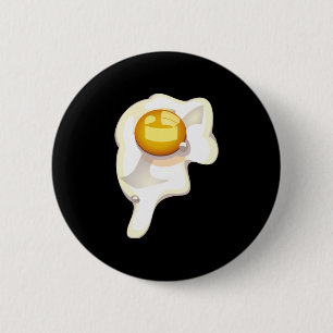 Fried Egg Black Button