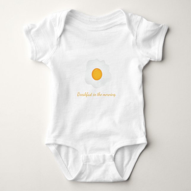 Fried egg breakfast in the morning. baby bodysuit (Front)