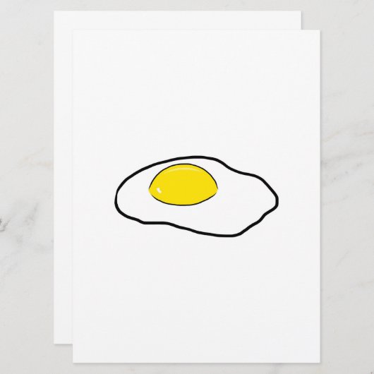Fried Egg Cartoon Drawing Poached Eggs Sunny Side (Front/Back)