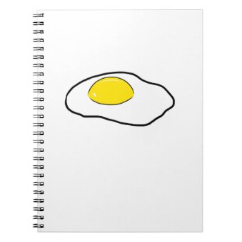 Fried Egg Cartoon Drawing Poached Eggs Sunny Side Notebook by FoodGallery at Zazzle