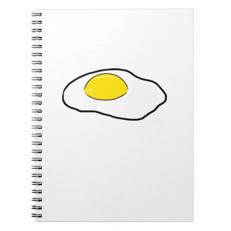Fried Egg Cartoon Drawing Poached Eggs Sunny Side Notebook
