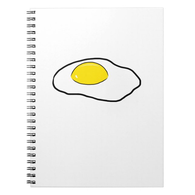 Fried Egg Cartoon Drawing Poached Eggs Sunny Side Notebook (Front)