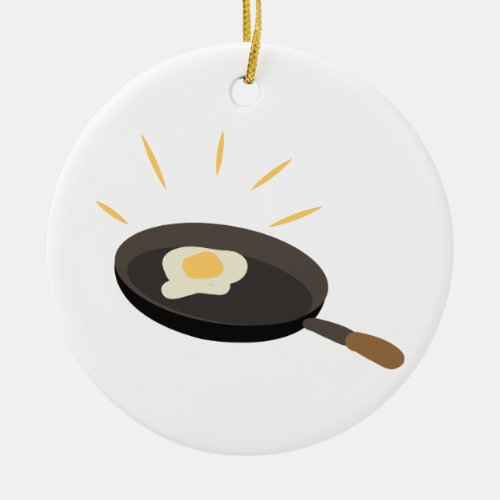 Fried Egg Ceramic Ornament