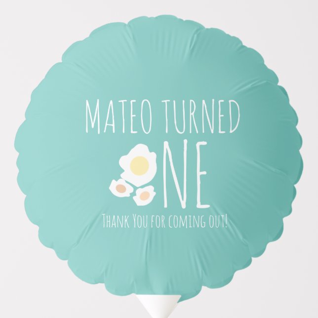 Fried Egg First Birthday Thank You  Balloon (Front)