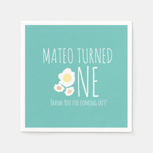 Fried Egg First Birthday Thank You  Napkins