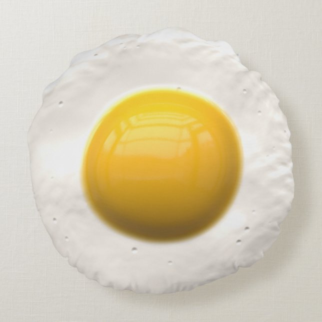 Fried egg is fun round pillow (Back)