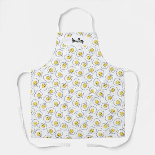 Fried Egg Kawaii Food Pattern Apron