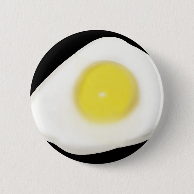 Fried Egg on Black Button (Front)