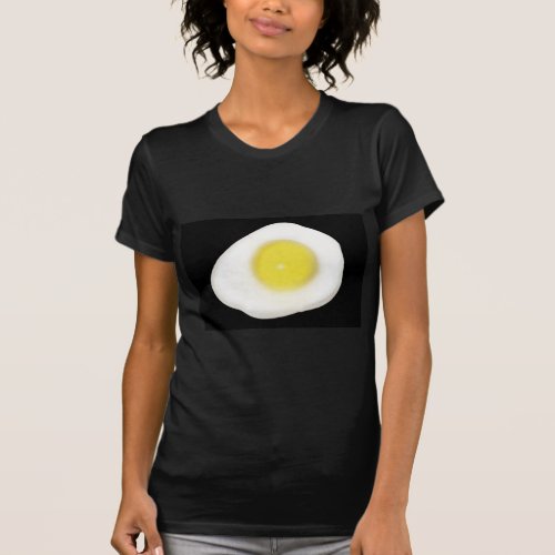 Fried Egg on Black T_Shirt