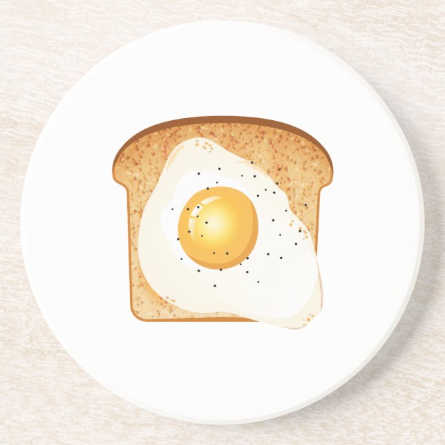 Fried egg on toast drink coaster (Front)