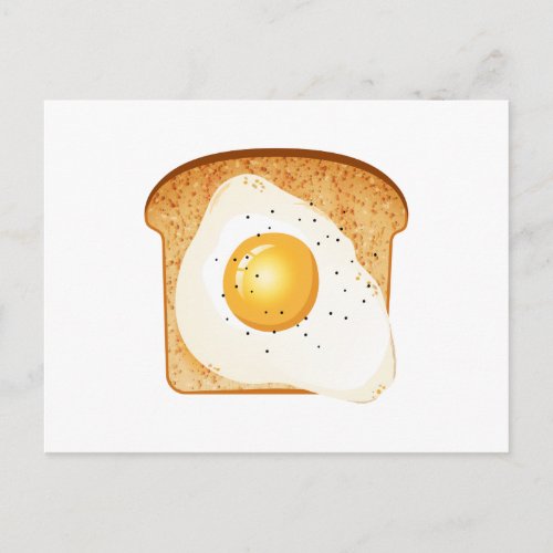 Fried egg on toast postcard