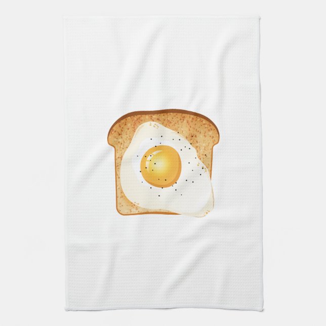 Fried egg on toast towel (Vertical)