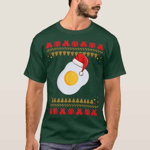Fried Egg Santa Hat Christmas T_Shirt