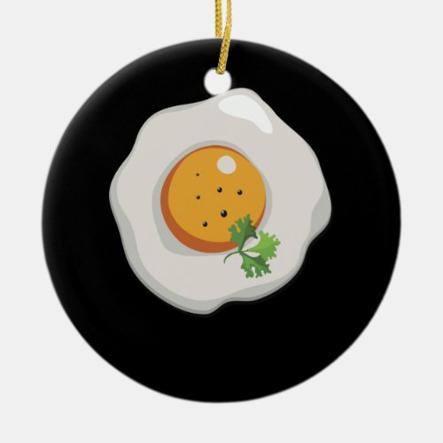 Fried Egg Sunny Side Up Breakfast Food Ceramic Ornament