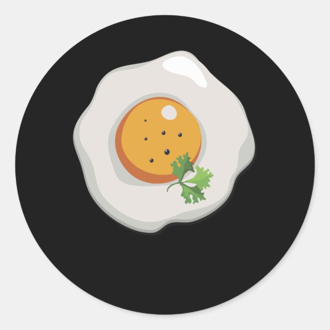 Fried Egg Sunny Side Up Breakfast Food Classic Round Sticker (Front)