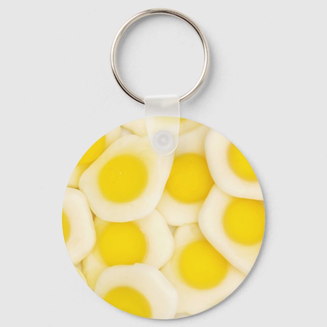 fried egg sweets background key chain (Front)