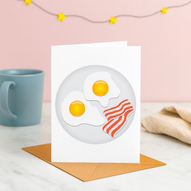 Fried Eggs and Bacon Breakfast Card (Creator Uploaded)