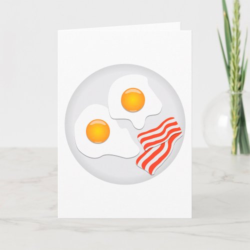 Fried Eggs And Bacon Breakfast Greeting Cards