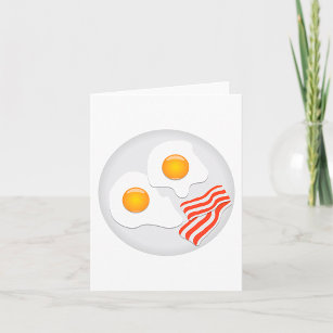 Fried Eggs And Bacon Breakfast Note Cards