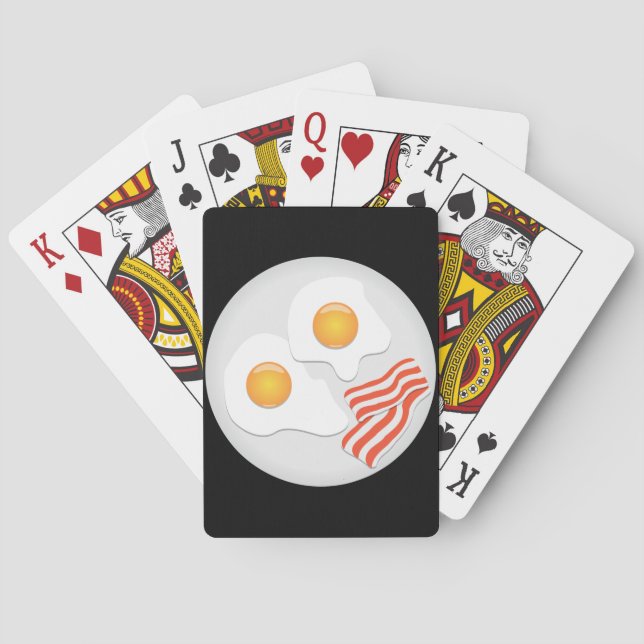 Fried Eggs and Bacon Breakfast Poker Cards (Back)