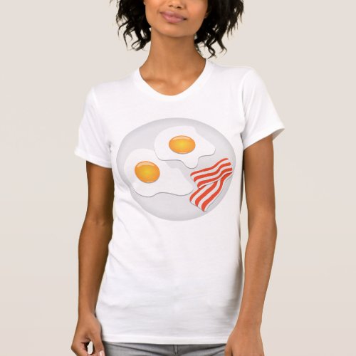 Fried Eggs And Bacon Breakfast Womens T_Shirt