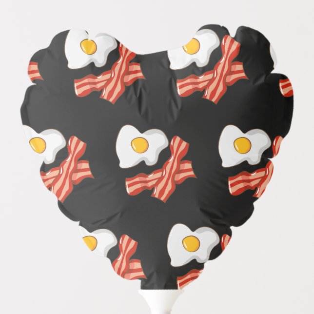 Fried Eggs Bacon Breakfast Lovers Foodie Junk Food Balloon (Front)