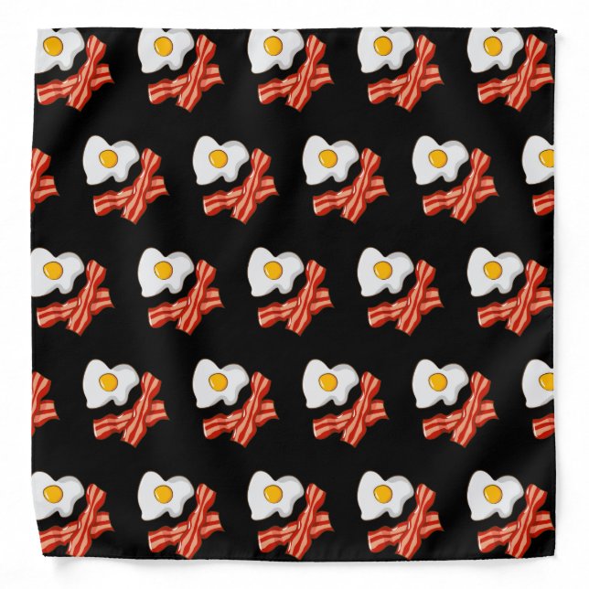 Fried Eggs Bacon Breakfast Lovers Foodie Junk Food Bandana (Front)