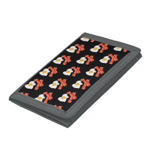 Fried Eggs Bacon Breakfast Lovers Foodie Junk Food Tri-fold Wallet