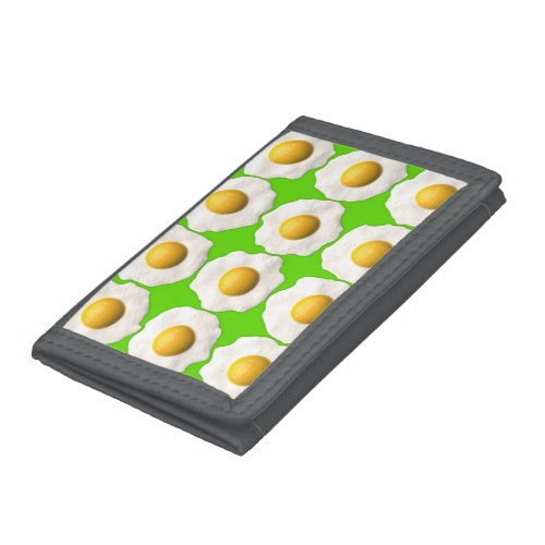 Fried eggs bright lime green hipster kids wallet