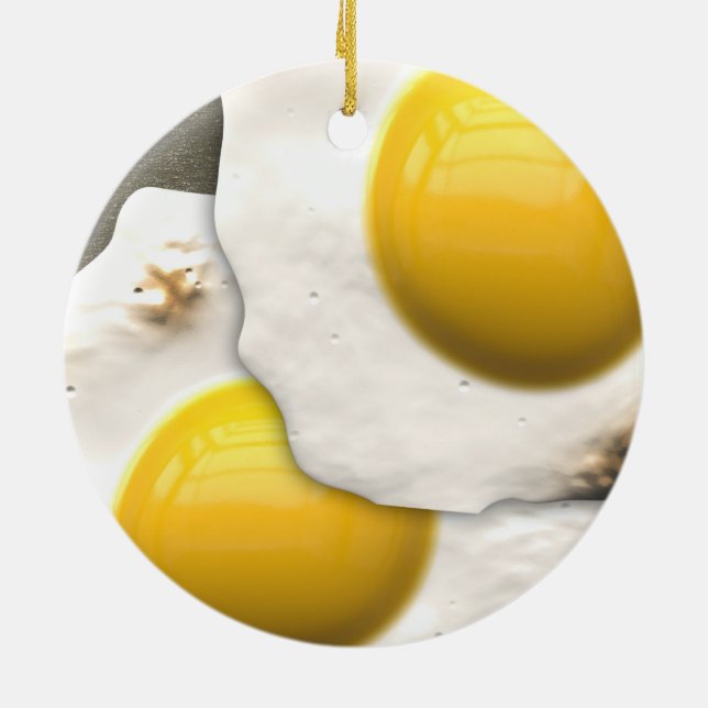 Fried Eggs Ceramic Ornament (Back)