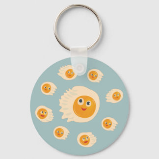 Fried Eggs Cute Food Kids Keychain