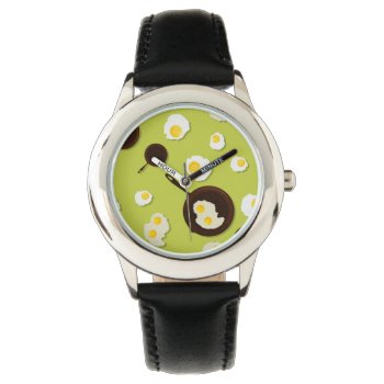 Fried Eggs Fun Food Design Watch by GroovyFinds at Zazzle