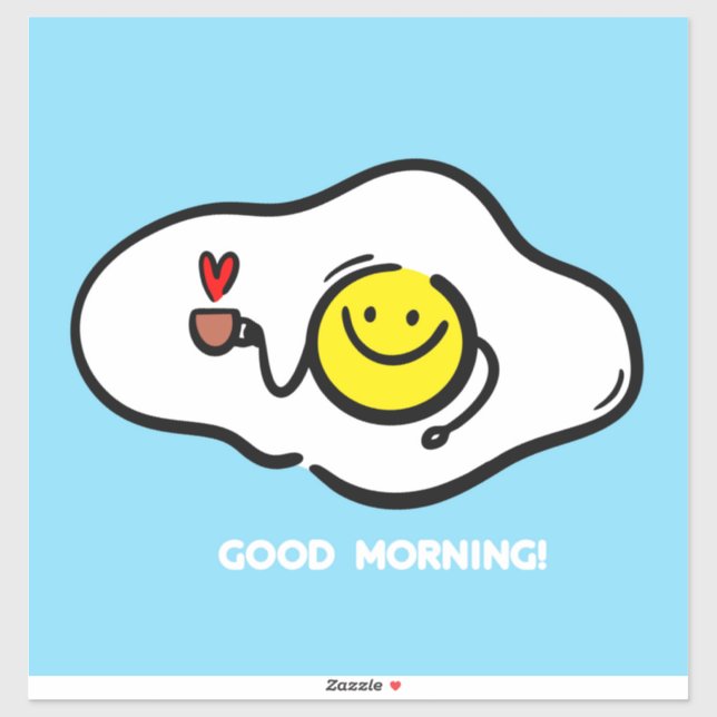 Fried eggs good morning sticker (Sheet)
