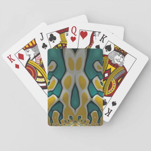 FRIED EGGS Green White Yellow Gray Playing Cards