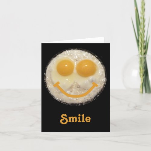Fried Eggs Happy Face Blank Notecard