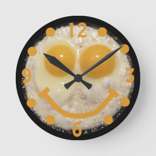 Fried Eggs Happy Face Clock