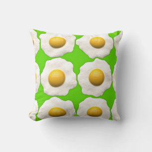Fried eggs hipster lime Green pillow