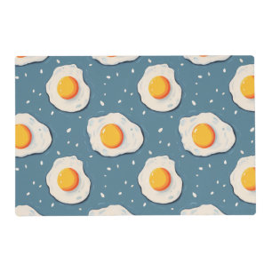 Fried Eggs on Blue Background Placemat