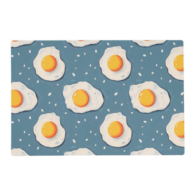 Fried Eggs on Blue Background Placemat (Front)