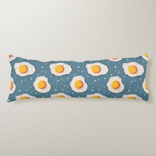 Fried Eggs on Blue Body Pillow