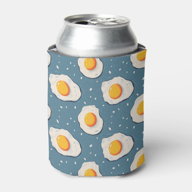 Fried Eggs on Blue Can Cooler (Can Front)
