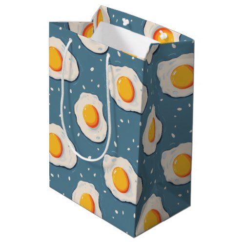Fried Eggs on Blue Medium Gift Bag