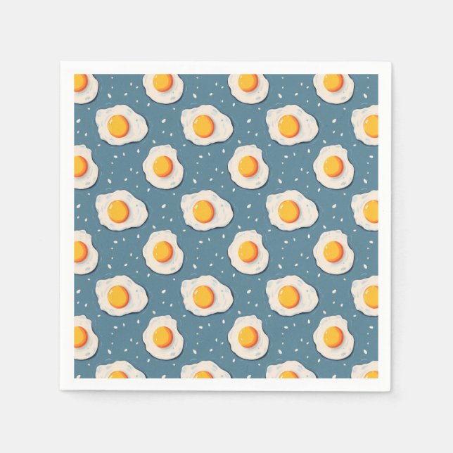 Fried Eggs on Blue Napkins (Front)