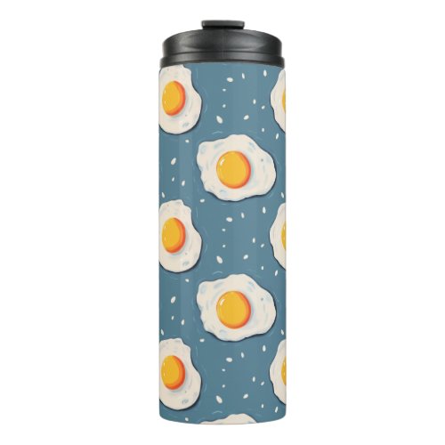 Fried Eggs on Blue Thermal Tumbler
