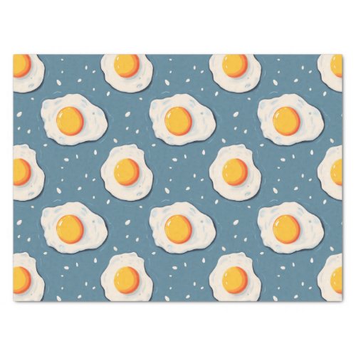 Fried Eggs on Blue Tissue Paper