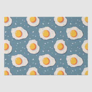 Fried Eggs on Blue Tissue Paper