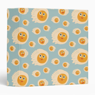 Fried Eggs Pattern Cute Food 3 Ring Binder