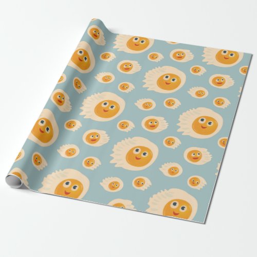 Fried Eggs Pattern Cute Food Wrapping Paper