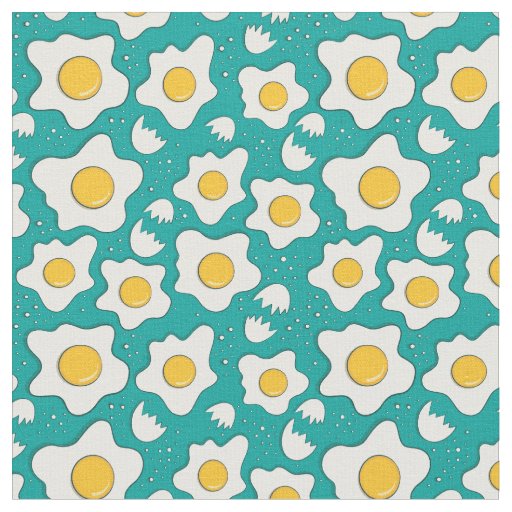  fried eggs pattern fabric